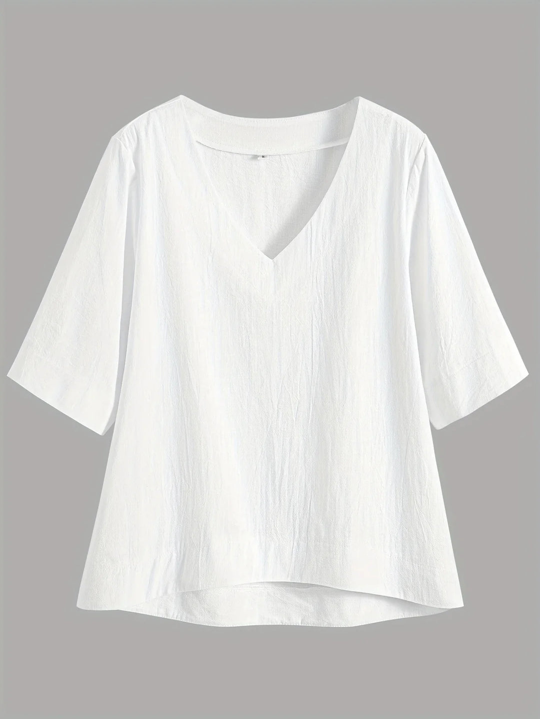 Mattea - Casual Loose Fitting Top With V Neck