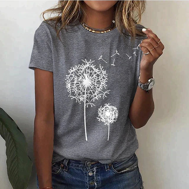 Rafaela - Stylish T Shirt With Dandelion Print