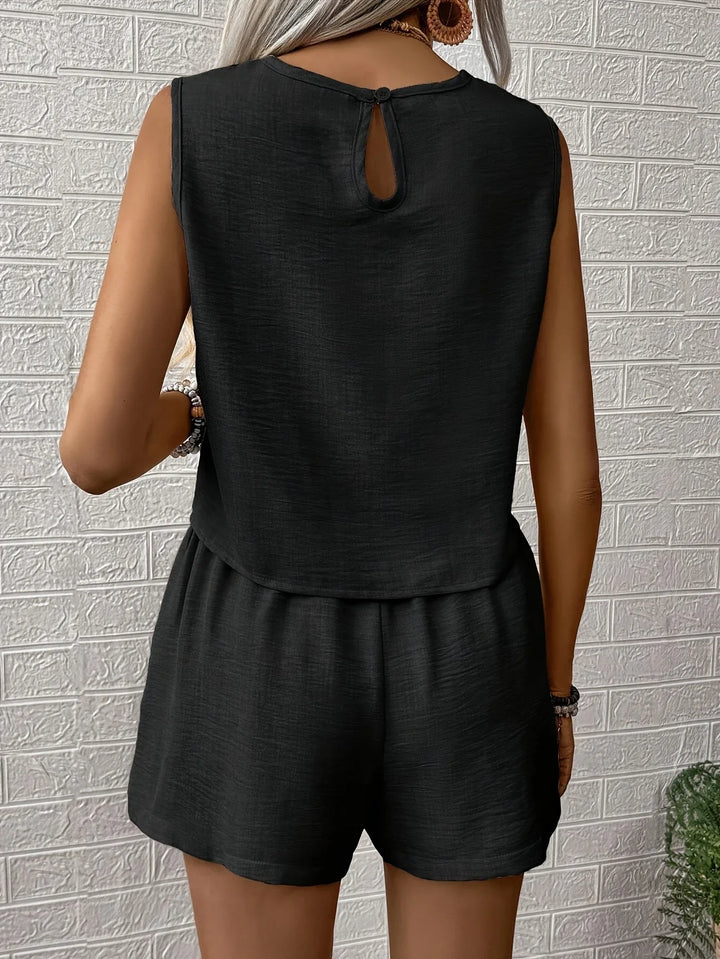 Nella - Casual Sleeveless Top And Shorts Set