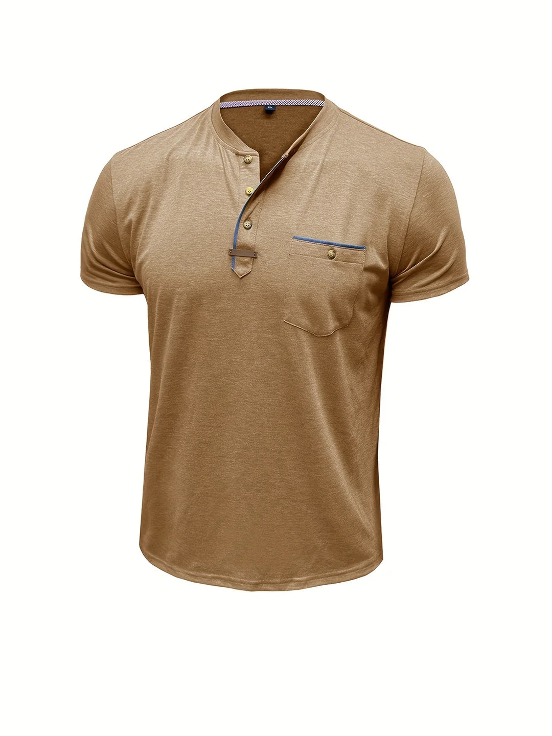Saxon - Elegant Round Neck T Shirt With Pocket