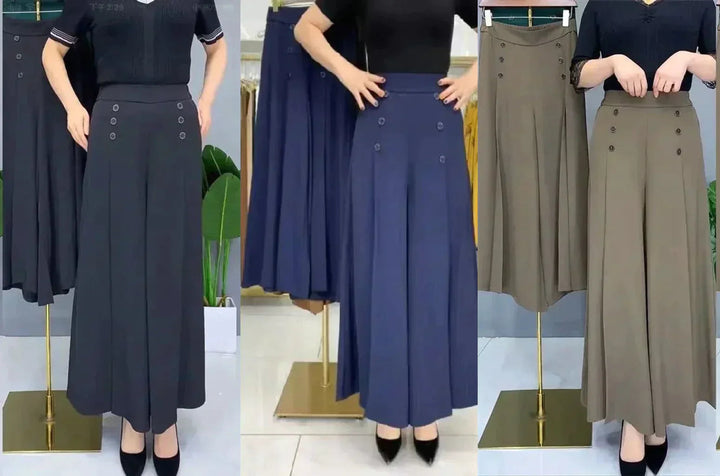 Malou - Stylish Pleated Wide Leg Pant