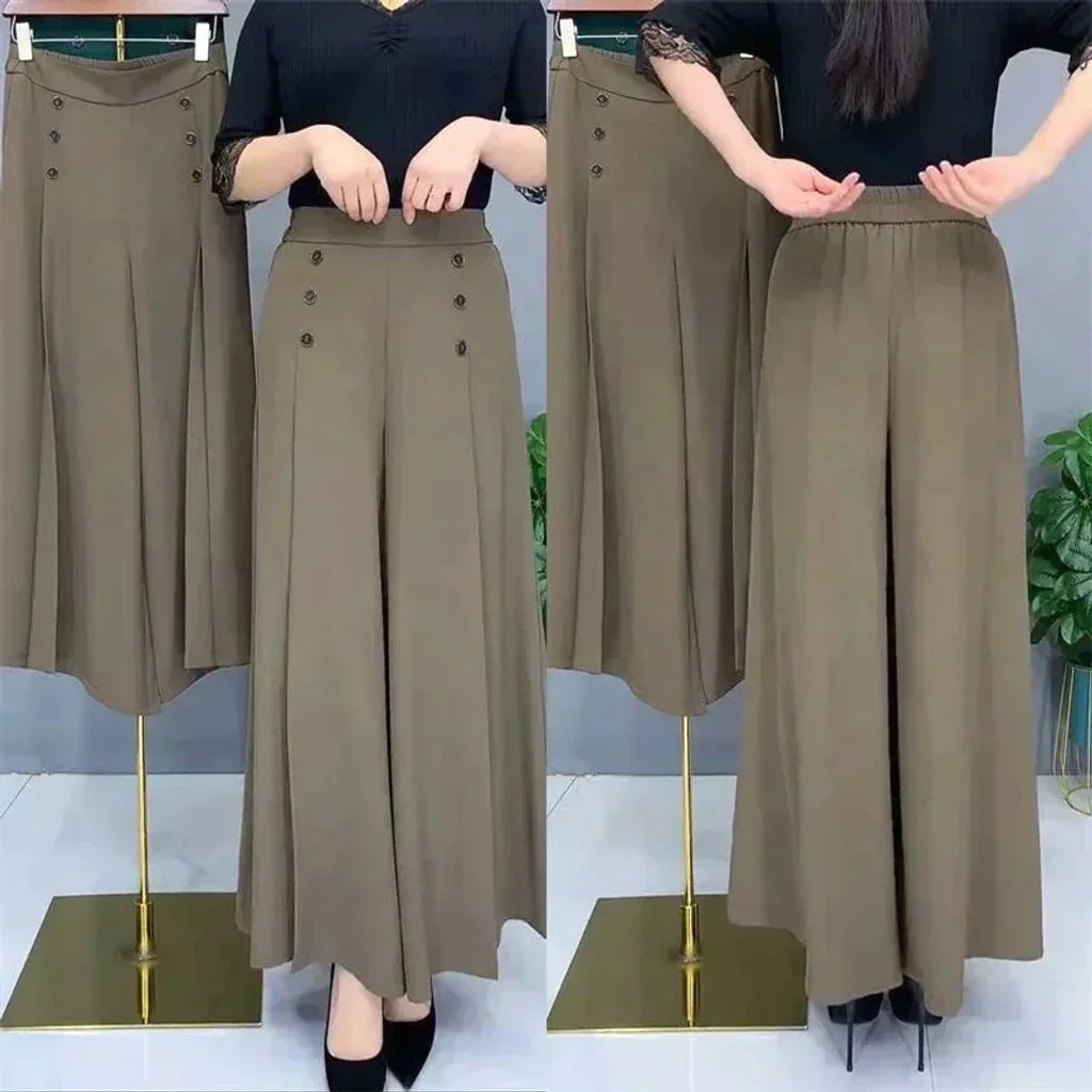 Malou - Stylish Pleated Wide Leg Pant