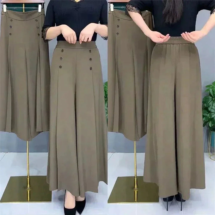 Malou - Stylish Pleated Wide Leg Pant