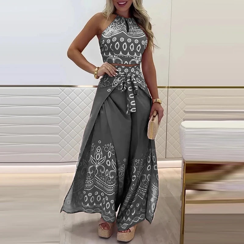 Gulshat - Casual Top And Wide Leg Pant Set