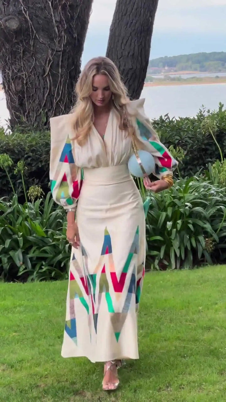 Eleni - Printed V-Neck 2 Piece Set