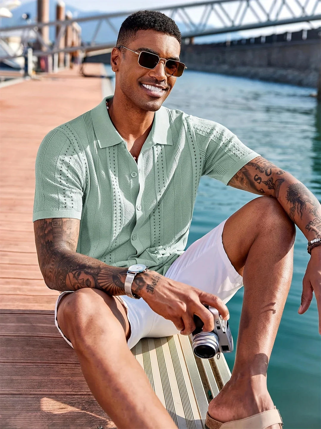 Semyon - Fashionable Intricate Pattern Knitted Shirt