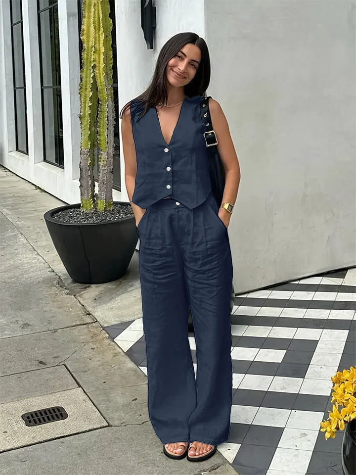 Jorja - Elegant Sleeveless Two Piece Outfit Set