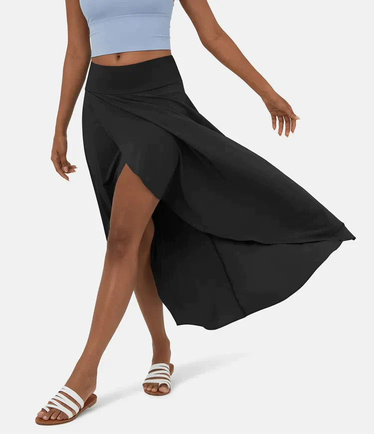 Keisha - Casual Midi Skirt With High Waist And Low Ruffle Skirt