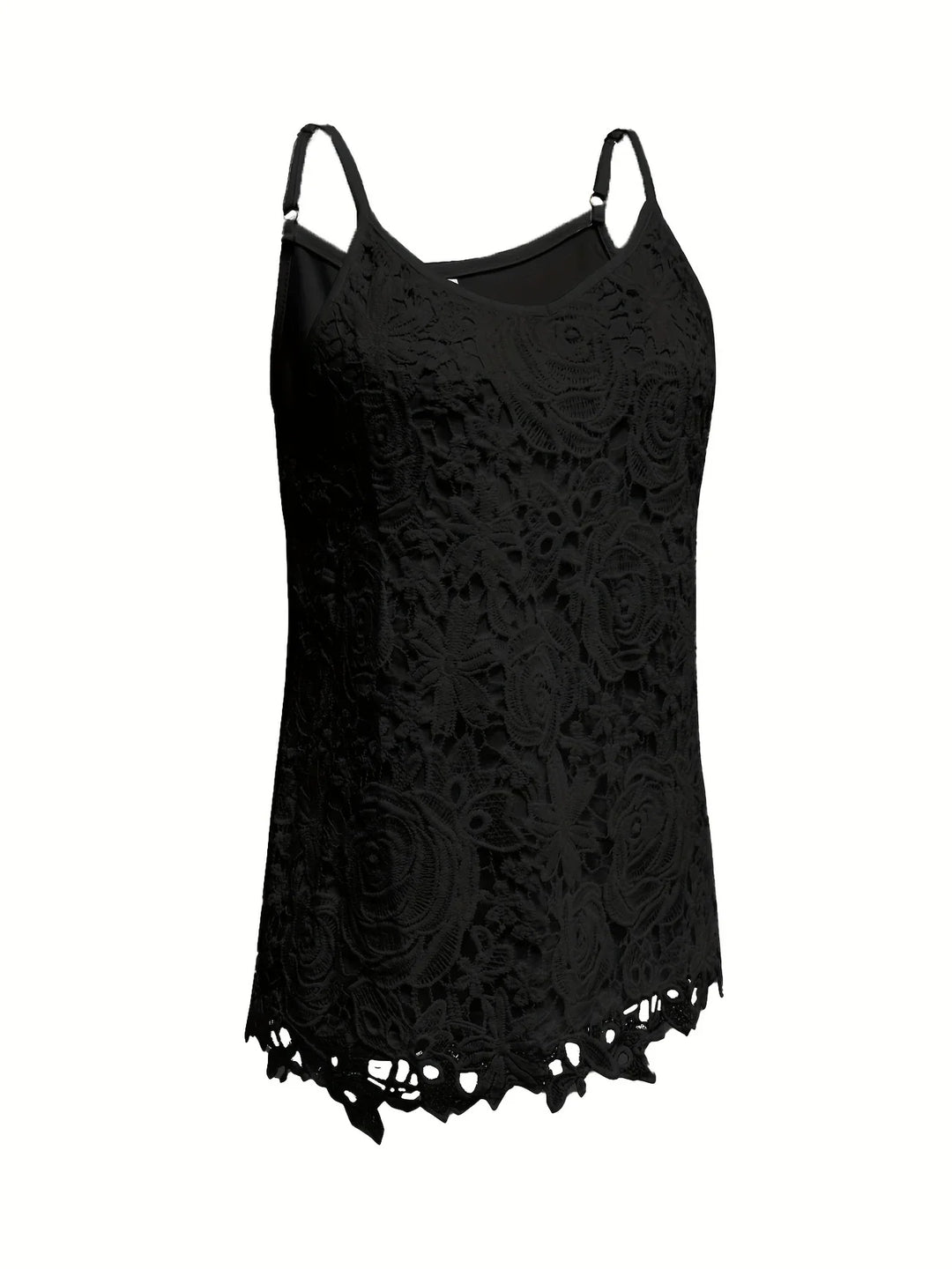 Juna - Elegant Sleeveless Lace Top With V Neck