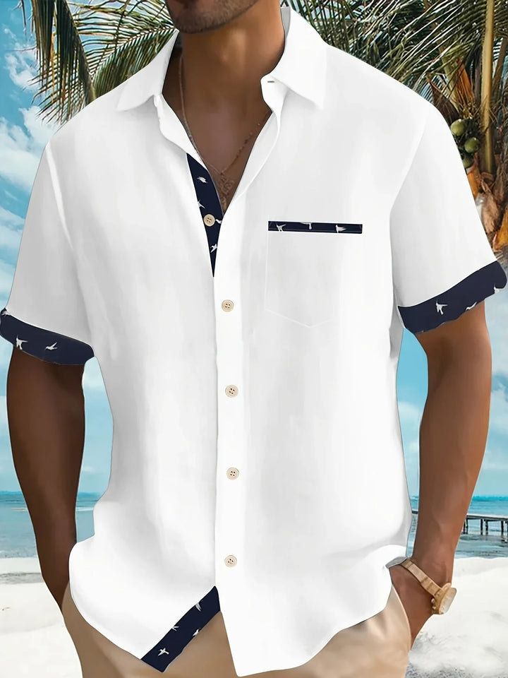 Trofim - Elegant Cute Bird Print Shirt