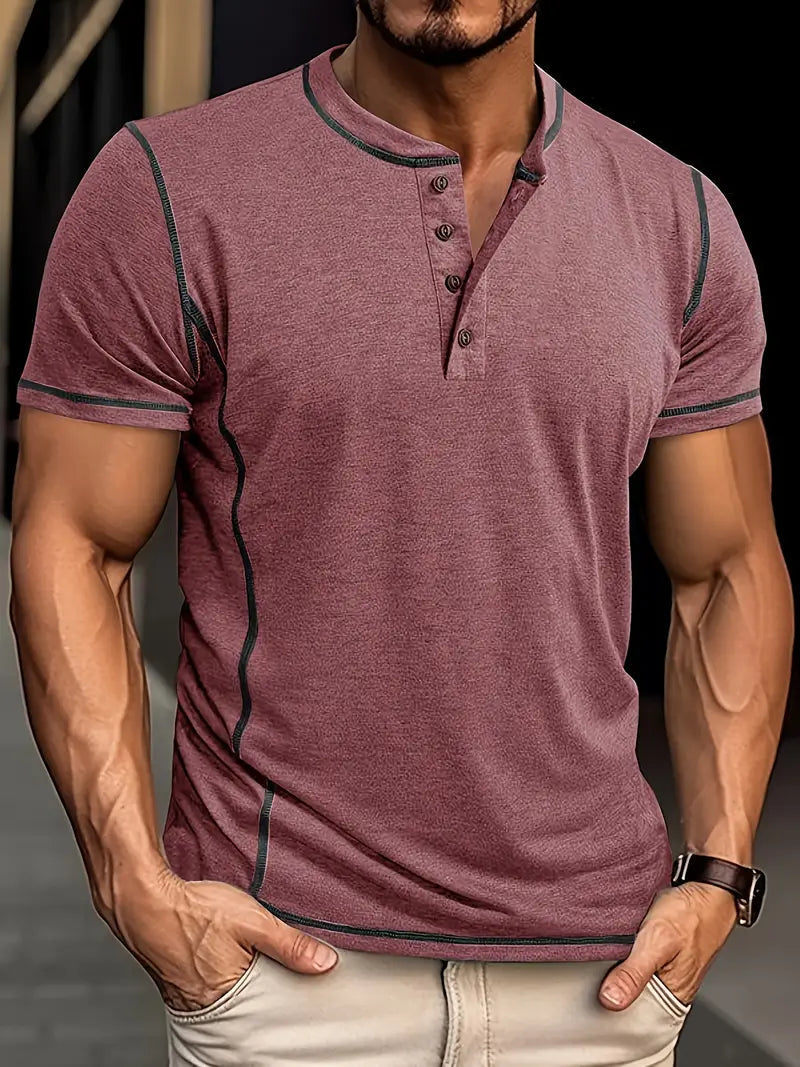 Orazio - Short Sleeve T Shirt With Button