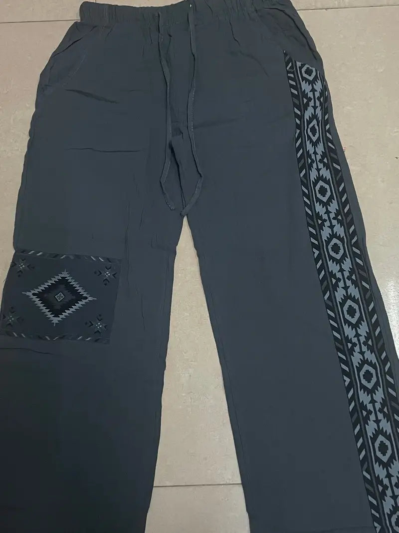 Daniil - Ethnic Style Pants With Pockets