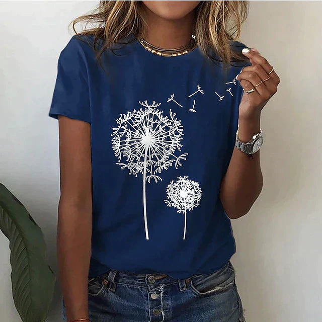 Rafaela - Stylish T Shirt With Dandelion Print