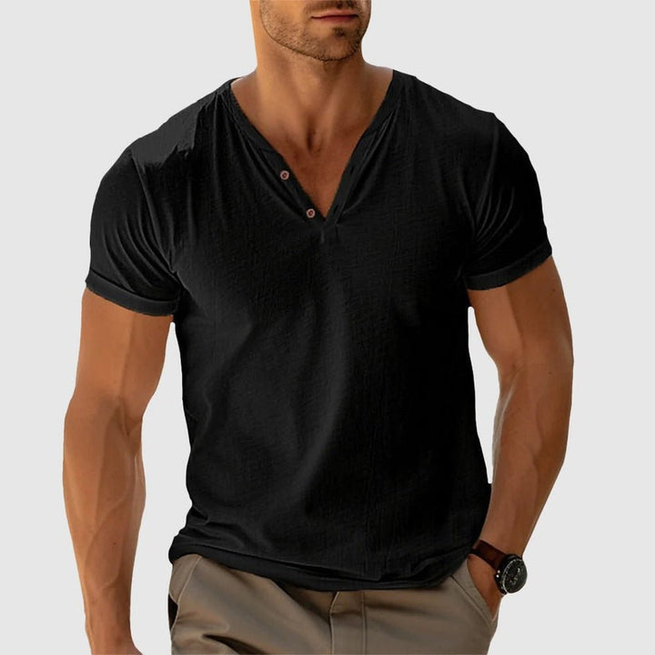 Eligio - Knitted T-Shirt With Button