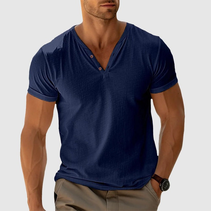Eligio - Knitted T-Shirt With Button