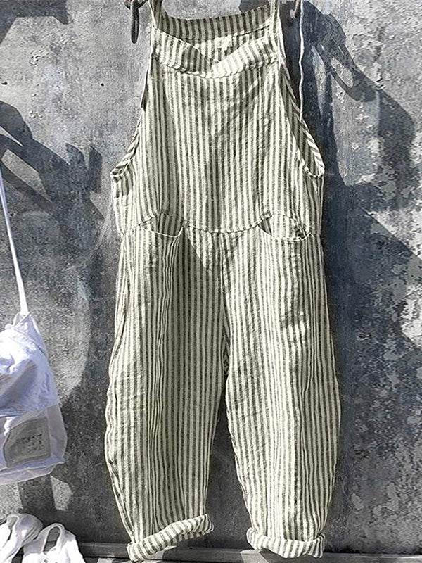 Keeley - Striped Wide Leg Overalls