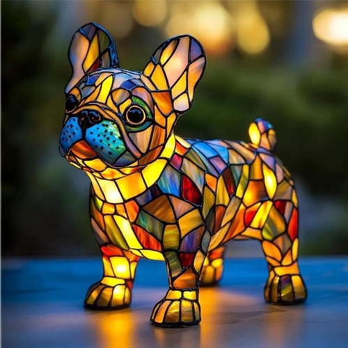 GlowHound - Stained Glass Dog Lamp