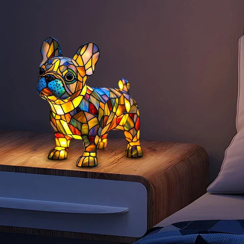 GlowHound - Stained Glass Dog Lamp