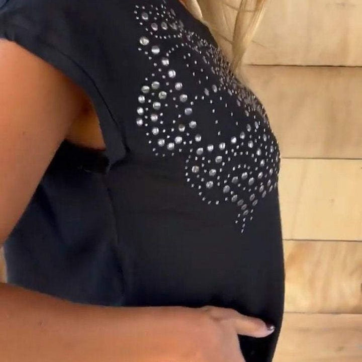 Frances - Short Sleeve T-Shirt With Hot Print