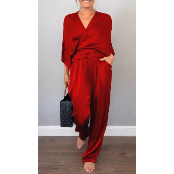 Samira - V Neck Top and Mercerized Cotton Pants