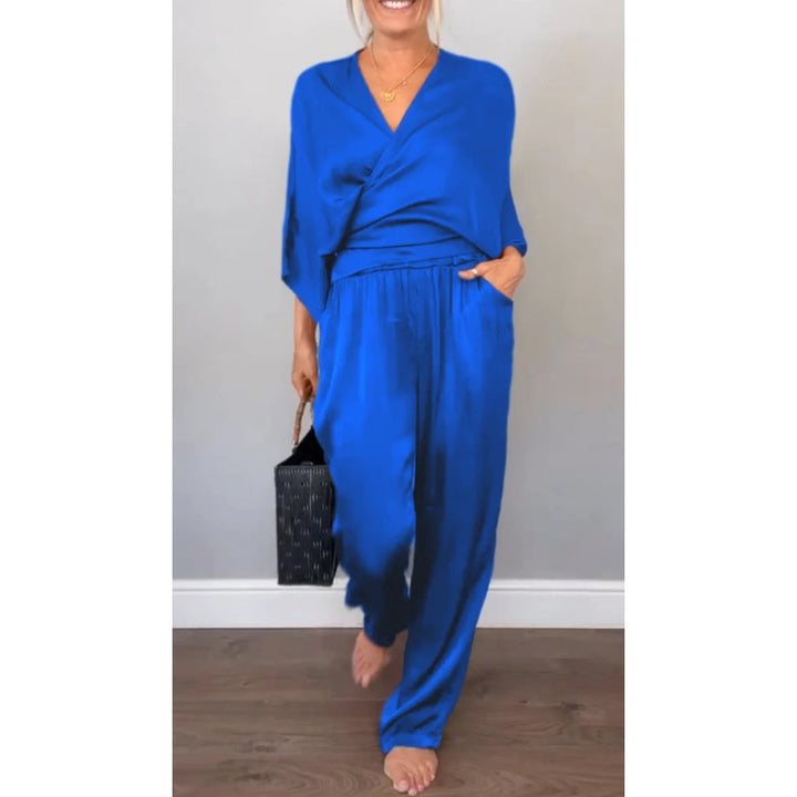 Samira - V Neck Top and Mercerized Cotton Pants