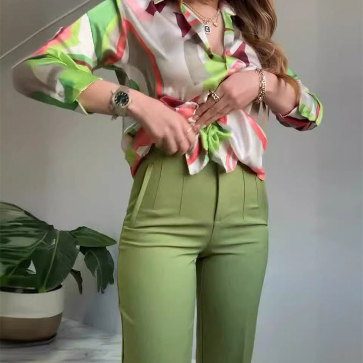 Enid - Casual Printed Shirt And Pants