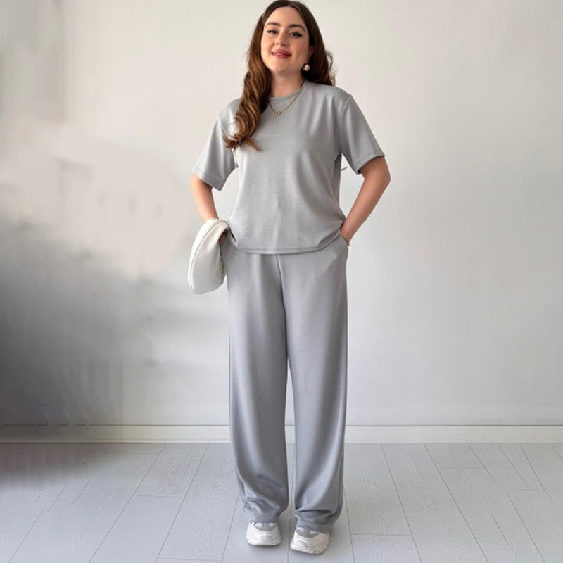 Jimena - Casual Round Neck Top And Drawstring Pant