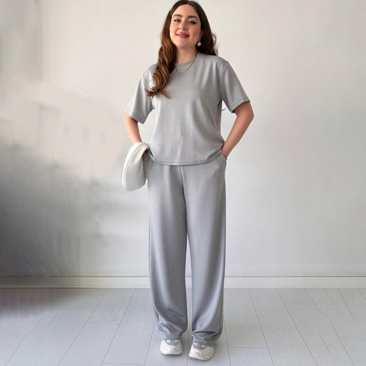 Jimena - Casual Round Neck Top And Drawstring Pant