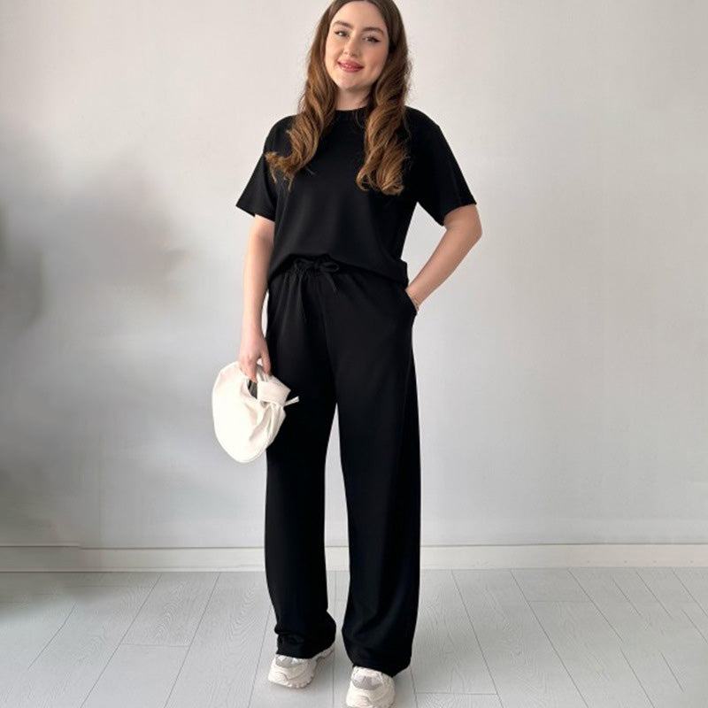 Jimena - Casual Round Neck Top And Drawstring Pant