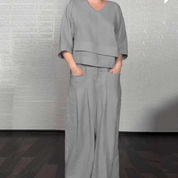 Ginevra - Comfortable Cotton And Linen Two-piece Set