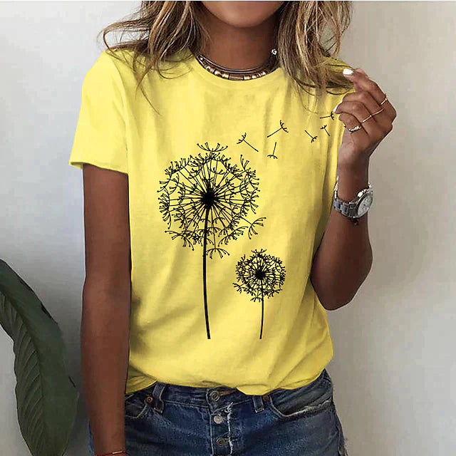 Rafaela - Stylish T Shirt With Dandelion Print