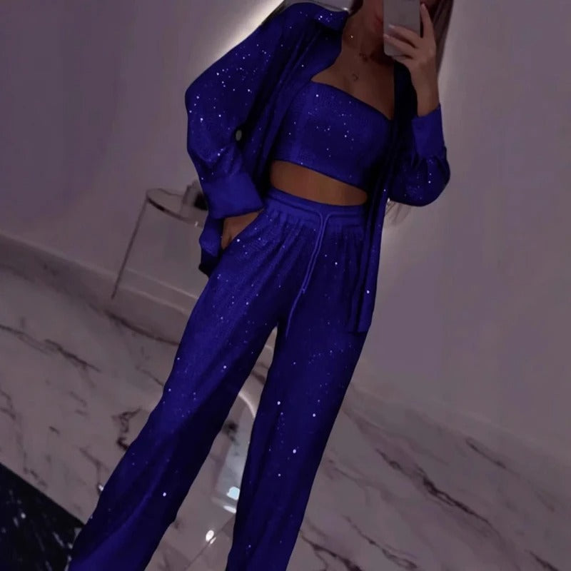 Vanilla -  Sequins Shiny Three Piece Set