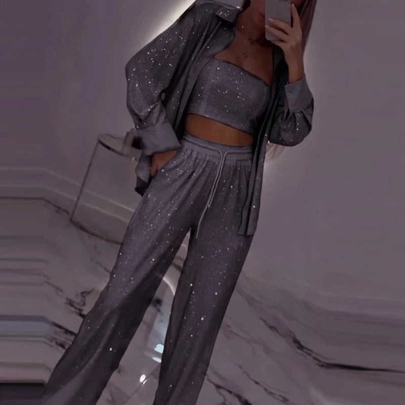 Vanilla -  Sequins Shiny Three Piece Set