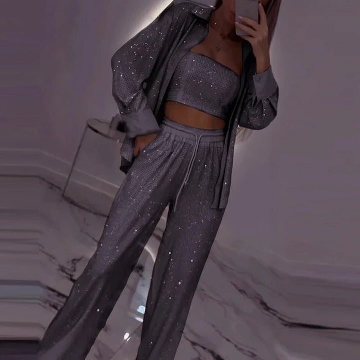 Vanilla -  Sequins Shiny Three Piece Set