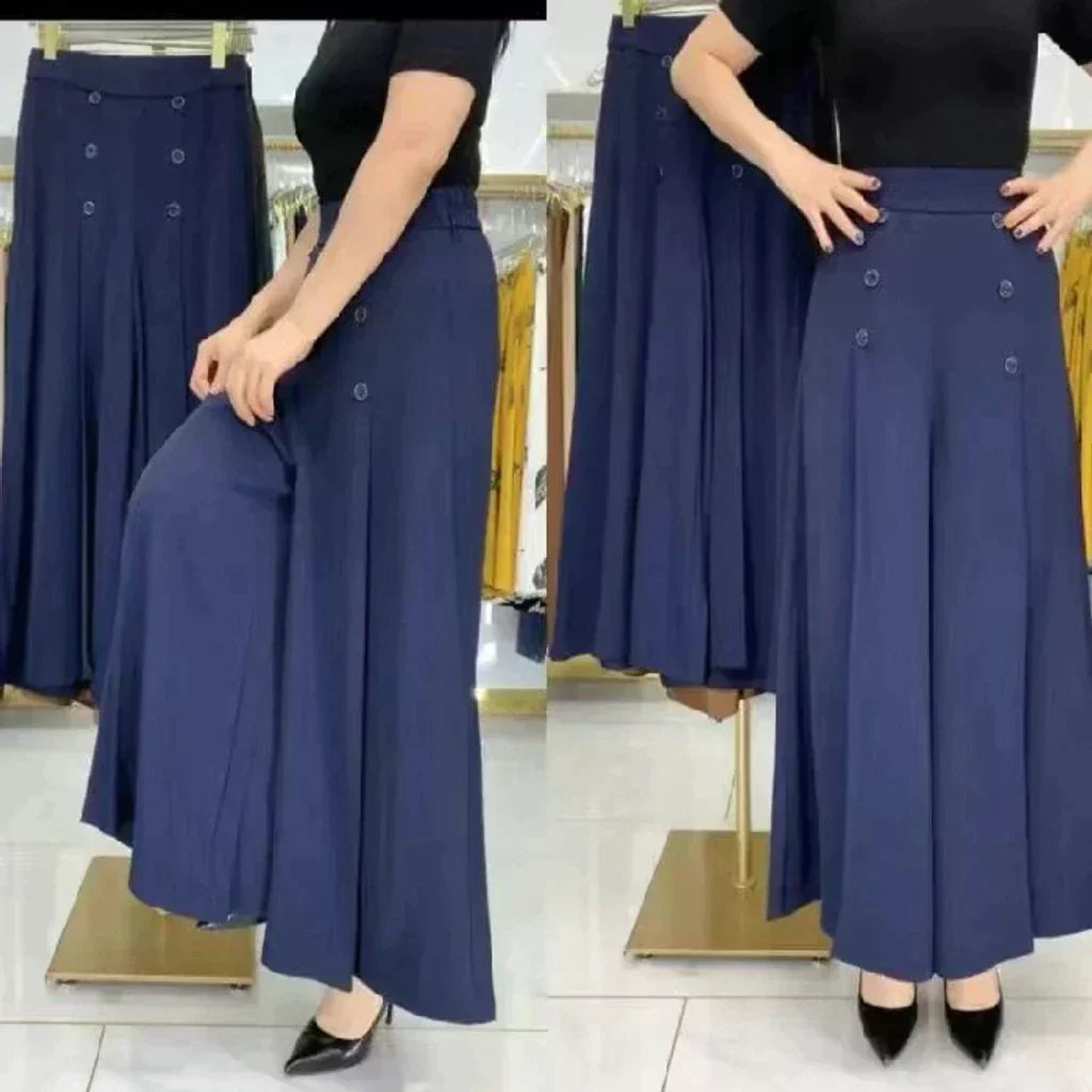 Malou - Stylish Pleated Wide Leg Pant
