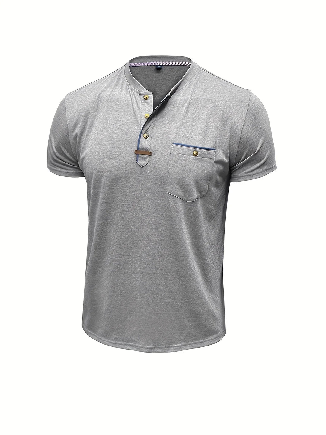 Saxon - Elegant Round Neck T Shirt With Pocket