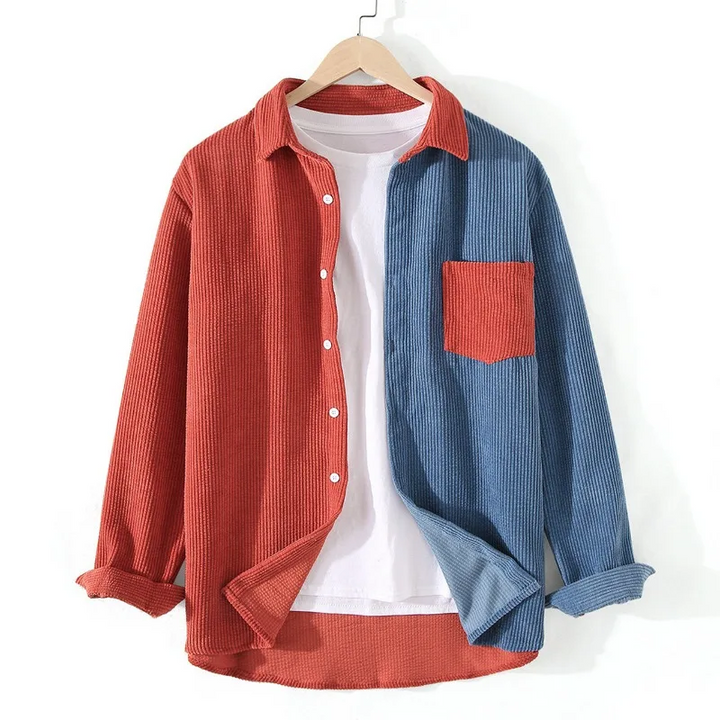 Geraldus - Splice Corduroy Button-Up Shirt