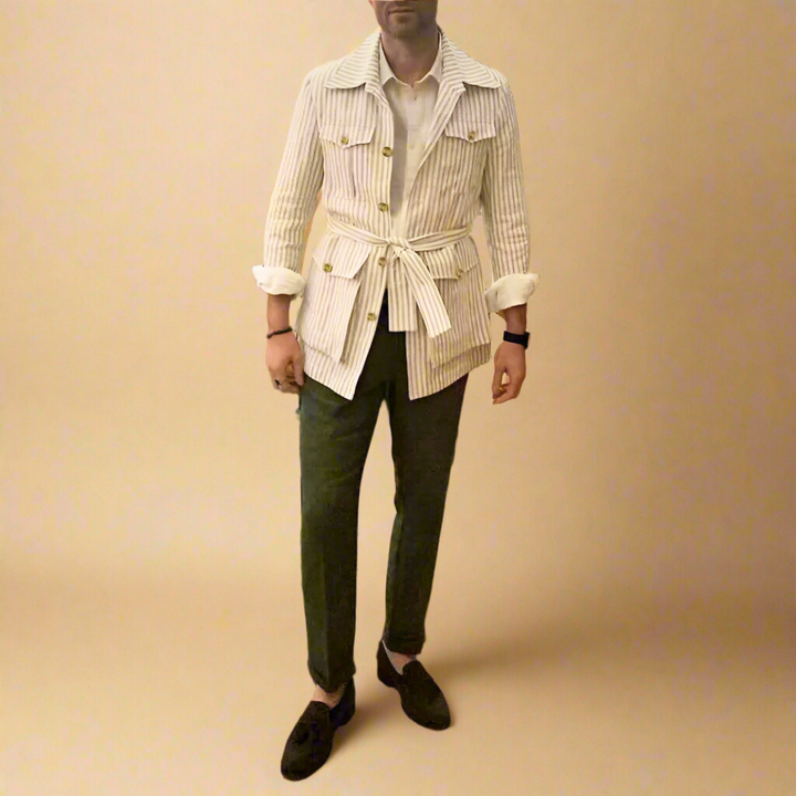 Davion - Casual Belted Shirt With Multiple Pockets