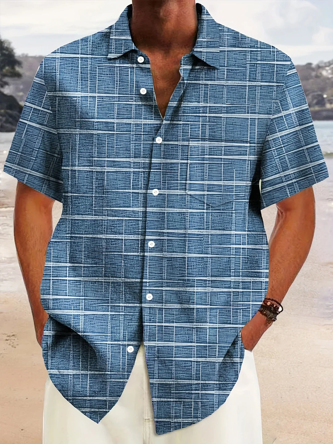 Haroyan - Stylish Plaid Stripe Pattern Shirt