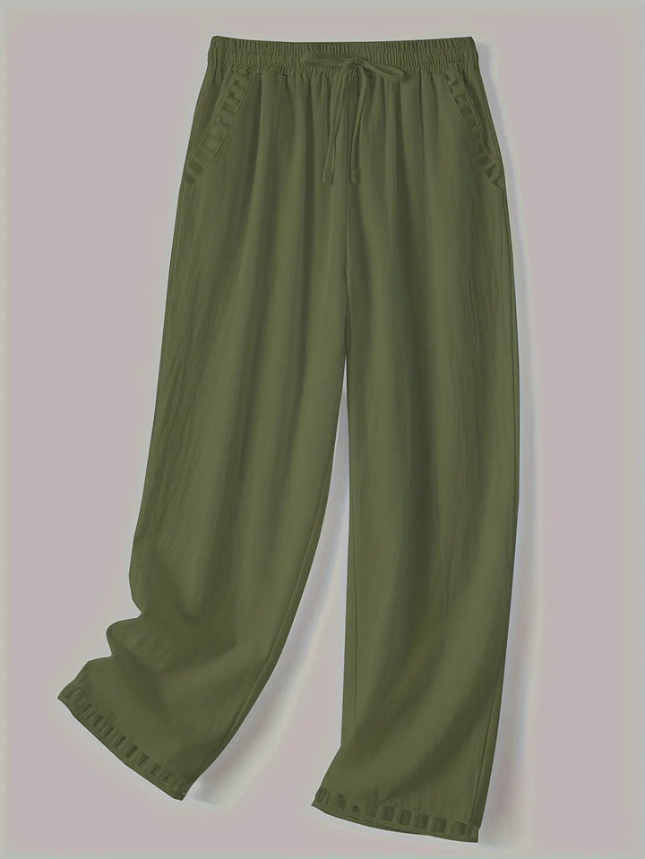 Tracey - Contrast Trim Cropped Pants