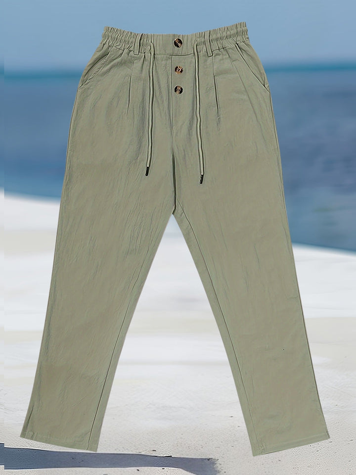 Aznar - Casual Linen Elastic Pant