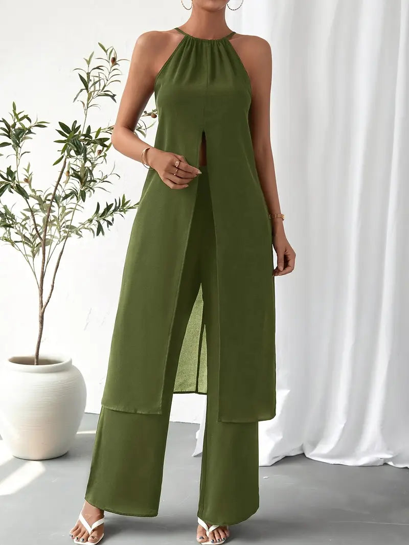 Eirini - Elegant Sleeveless Two Piece Set