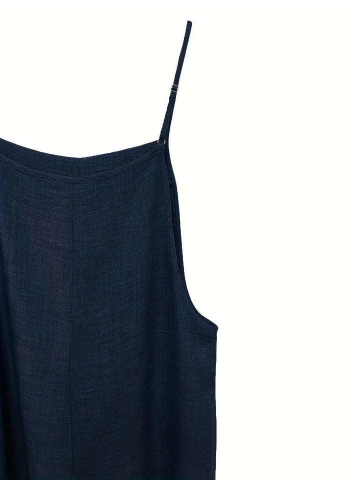 Annia - Casual Wide Leg Overalls With Pockets