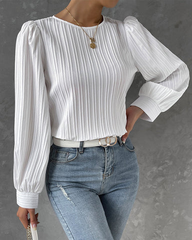 Jiana - Graceful Lantern Sleeve Top