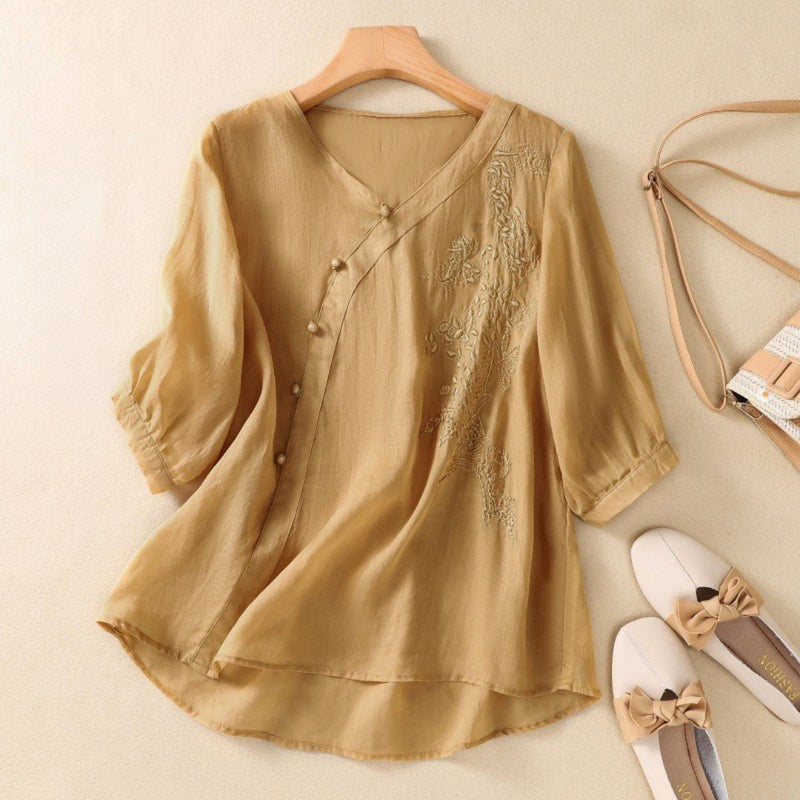 Loreen - Asymmetrical Button Tunic