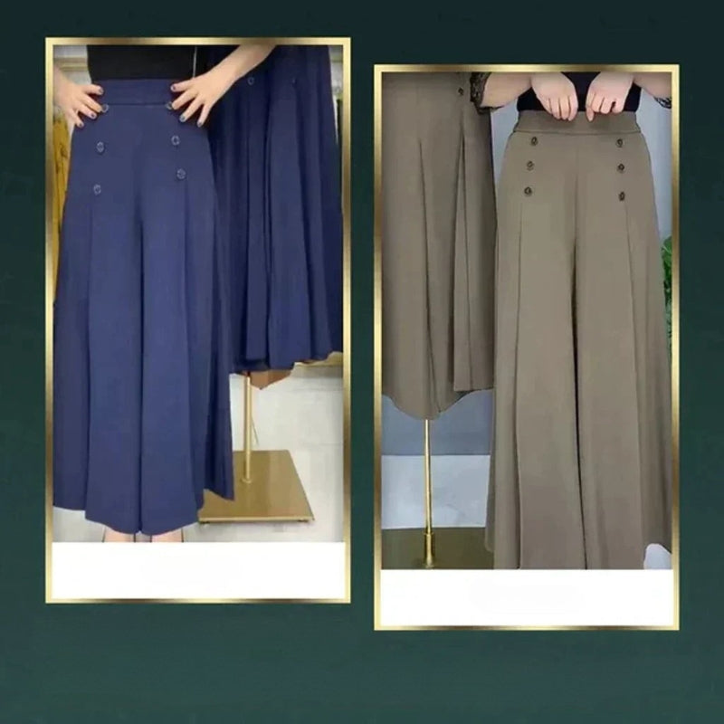 Malou - Stylish Pleated Wide Leg Pant