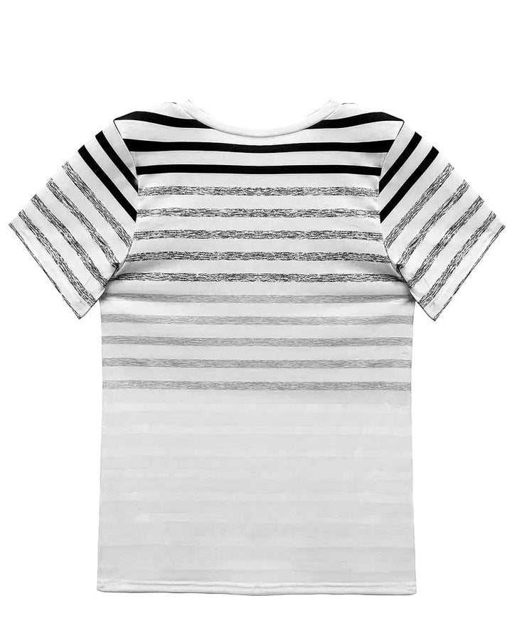 Kellie - T-Shirt Round Neck Short Sleeve Striped