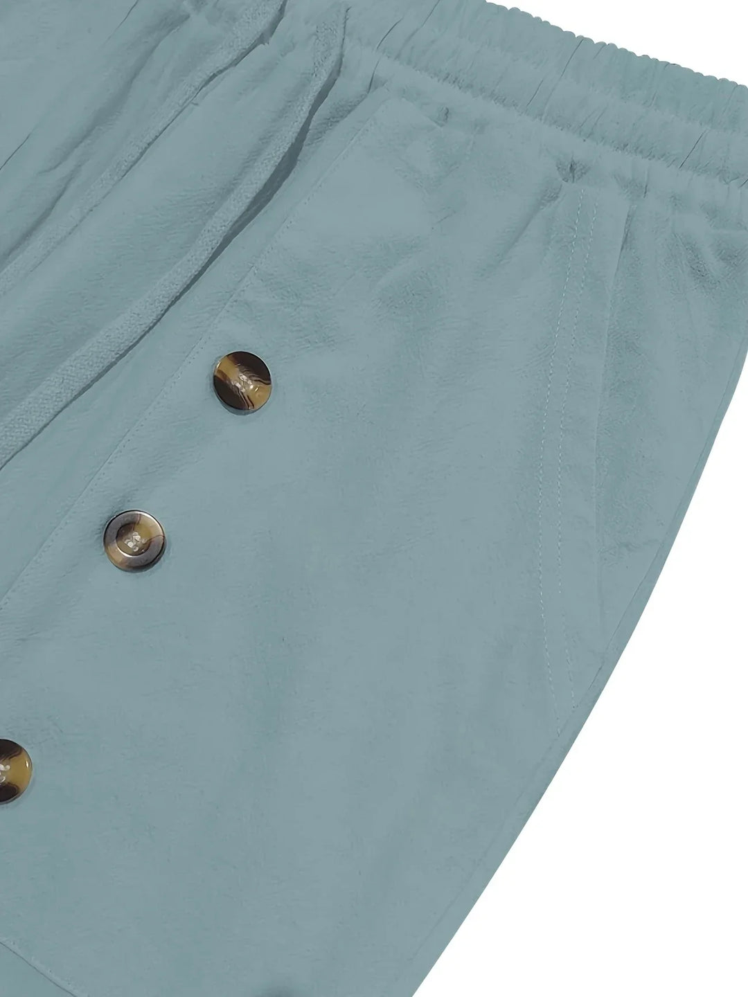 Beslan - Elegant Straight Leg Pants With Golden Buttons