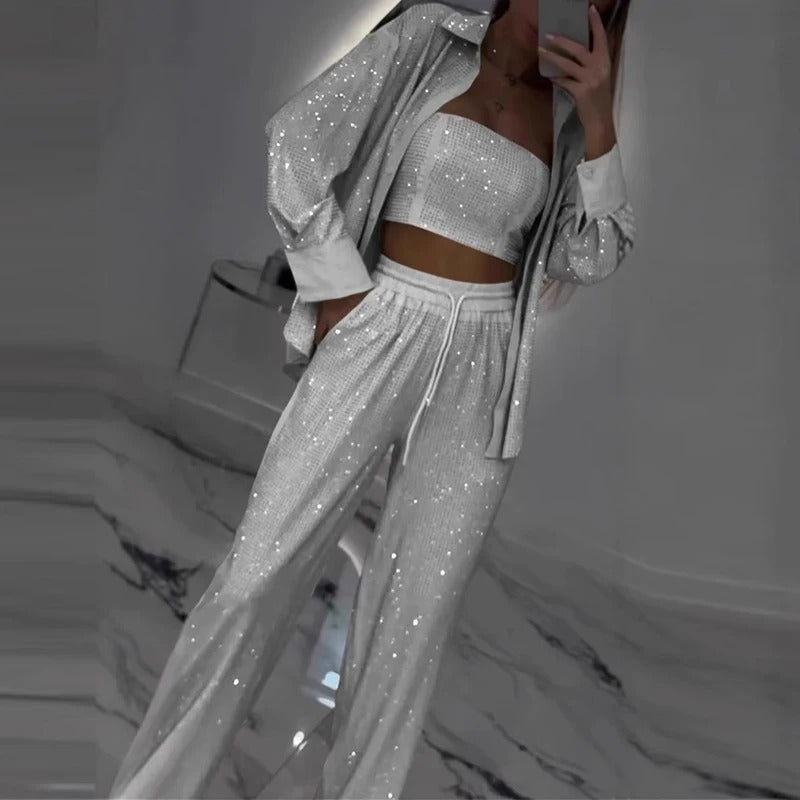 Vanilla -  Sequins Shiny Three Piece Set