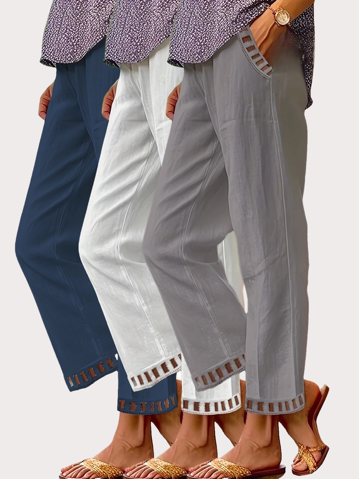 Tracey - Contrast Trim Cropped Pants